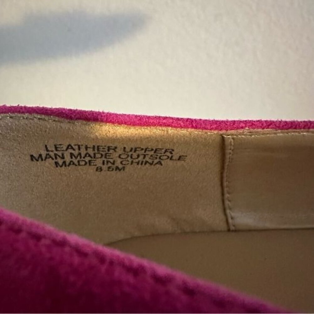Barbiecore Talbots Pink FRANCESCA RHINESTONE DRIVING FLATS SUEDE Loafers Sz 8.5 - Picture 10 of 10